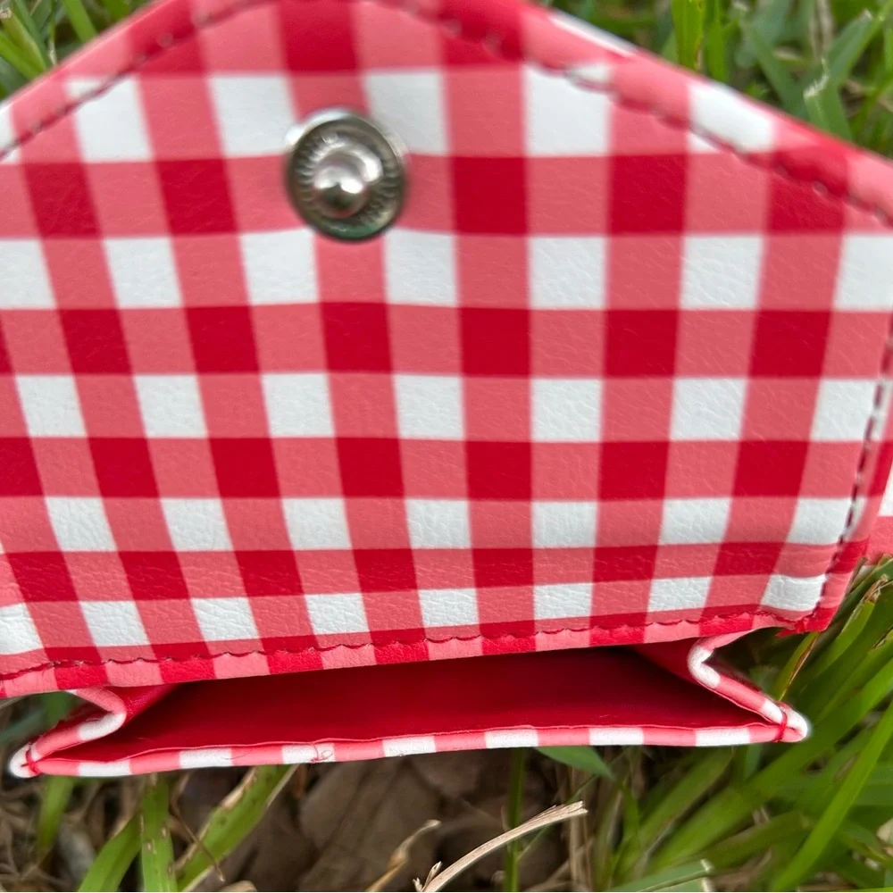 Red and White Checkered Wallet
